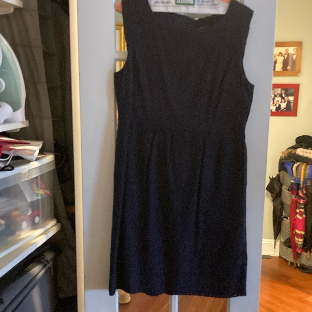 J Crew Navy Cotton Lace Dress